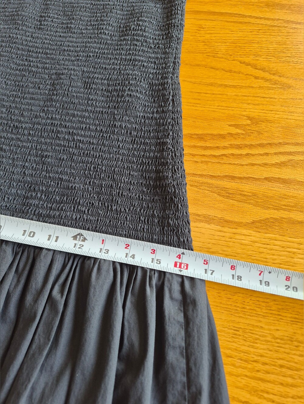 Laude The Label Midi Dress Fitted Smocked Black M Organic Cotton - Picture 14 of 15